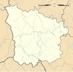 Mapa konturowa Nord, blisko centrum na prawo znajduje się punkt z opisem „Montigny-en-Morvan”