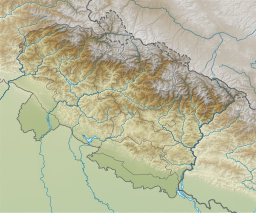 Location of the lake within Uttarakhand