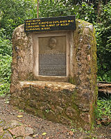 Memorial recognizing Hans Meyer as the first European to "conquer" Kilimanjaro