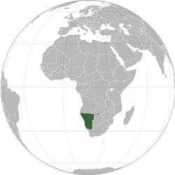 Vị trí của Namibia