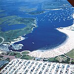 Nikon at Jones Beach Theater is right on the water. This aerial photo is from 1959.