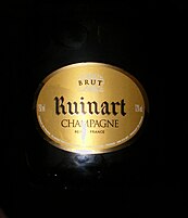 Das Etikett des Champagnerhauses Ruinart