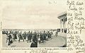 Picture post card of the Gordon Highlanders marching past King George V and Queen Mary at the Delhi Durbar on December 12, 1911, when the King was crowned Emperor of India