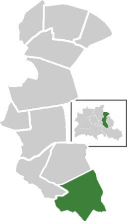 Stadsdelen Karlshorsts läge i stadsdelsområdet Lichtenberg i Berlin