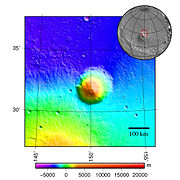 Hecates Tholus topography