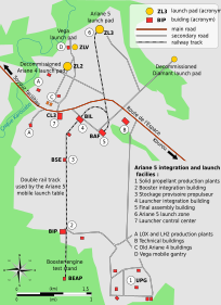 ELA3発射施設の地図