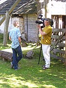 Giving an interview in 2009