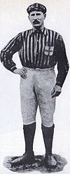 A black and white picture of Herbert Kilpin, the first captain of A. C. Milan