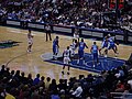 The Minnesota Timberwolves' maple parquet floor at Target Center, used from 1996 to 2008