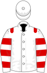 White, red epaulets, hooped sleeves