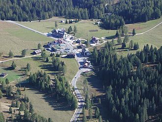 Der Karerpass in Richtung Fassatal