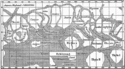 La mappa di Marte pubblicata da Schiaparelli nel 1888. Le depressioni scure denominate (in latino) "mari" e "oceani" sono i canali.