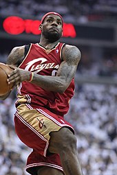 LeBron James playing with the Los Angeles Lakers