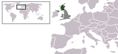 Scotland's location within Europe