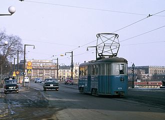 Lijn 2 met linksverkeer in 1963.