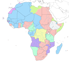 Carte de l'Afrique coloniale en 1913, en couleur selon les différents empires.