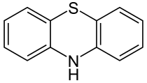 Structuurformule van fenothiazine