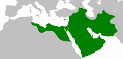 The Rashidun Caliphate reached its greatest extent under Caliph Uthman, in 654.