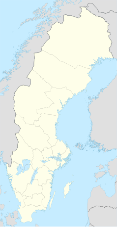 Mapa konturowa Szwecji, po lewej nieco na dole znajduje się punkt z opisem „Torsby”