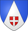 Blason — proposé et non retenu — pour le département de la Haute-Savoie : D’argent à l’écusson aux armes de Savoie ; chapé d’azur.