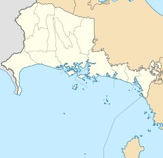 Mapa konturowa Chiriquí, blisko centrum u góry znajduje się punkt z opisem „Las Lomas”