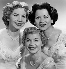 The Fontane Sisters Geri (left), Marge (center), Bea (right)