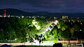 Nikolaevsk-on-Amur night view of Lunacharskogo street