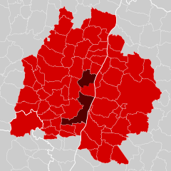 Carte de l'aire urbaine de Mâcon