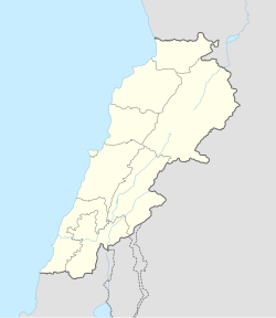 Map showing the location of Kefraya within Lebanon