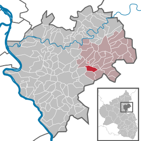 Poziția ortsgemeinde Oberfischbach pe harta districtului Rhein-Lahn-Kreis