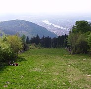 Vue du Königstuhl sur Heidelberg.