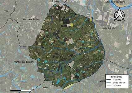 Carte orthophotographique de la commune en 2016.