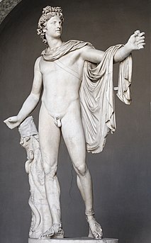 Apolo, deus da Razão, da Profecia, da Beleza, das Artes e da Civilização. Apolo Belvedere, atribuído a Leocarés. Museu Pio-Clementino, Vaticano.