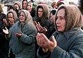 Elderly Chechen women pleading for the Russian troops not to advance, 1994 (Evstafiev)