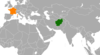 Location map for Afghanistan and France.