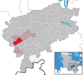 Poziția Nützen pe harta districtului Segeberg