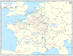 Карта Французской кампании 13 — 25 июня 1940 года