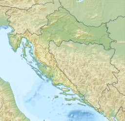 Location of Red Lake in Croatia.