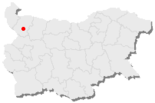 Karte von Bulgarien, Position von Warschez hervorgehoben