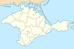 Location of Stepove in the Autonomous Republic of Crimea, east of Saky and NW of Simferopol