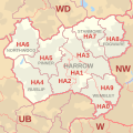 HA postcode area map