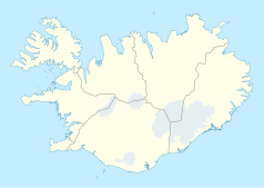 Mapa konturowa Islandii, na dole po lewej znajduje się punkt z opisem „Region Stołeczny”