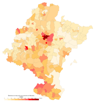 Densidad de población por municipio (2018)