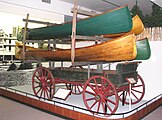 Image:Boat-carrying wagon, Adirondack Museum