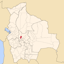 Location of Quillacollo Province within Bolivia