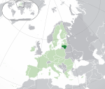 Map showing Lithuania in Europe