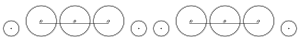 Diagram of one small leading wheel, three large driving wheels joined by a coupling rod, two small trailing wheels, three large driving wheels joined by a coupling rod, and one small leading wheel