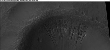 Gullies, as seen by HiRISE under HiWish program