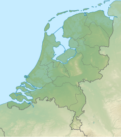 Mapa konturowa Holandii, u góry nieco na lewo znajduje się punkt z opisem „Texel”