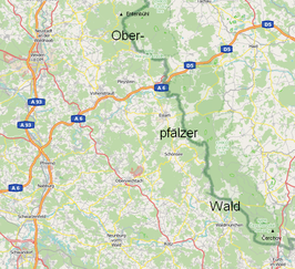 Kaart van Oberpfälzer Wald